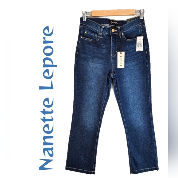 Nanette Lepore Belle High Rise Kick Boots Med Wash Jeans Sz 4 Casual Comfort - Picture 1 of 11